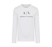 Armani Exchange - T-shirt a manica lunga con stampe del logo - - Tops - Uomo - Bianco - S