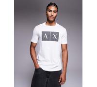 Armani Exchange - T-shirt bianca a maniche corte con logo al centro-Bianco 38