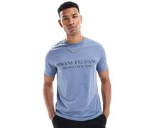 Armani Exchange - T-shirt blu con scritta del logo 38