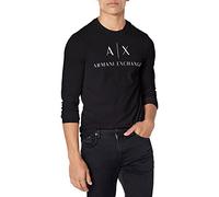 Armani Exchange A| x Long Sleeve Logo Crewneck T-Shirt, Blu Navy, S Uomo