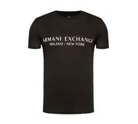 ARMANI EXCHANGE T-shirt Girocollo Con Logo Milan New York A Maniche Corte, T-shirt, Uomo, Nero, M