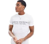 Armani Exchange - T-shirt lineare bianca con logo-Bianco 44