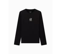 Armani Exchange Icon Project, Embroidered Logo, Long Sleeve, Maglietta Uomo, Nero, L