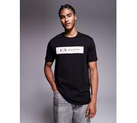 Armani Exchange - T-shirt nera con logo al centro-Nero 34