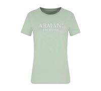 Armani Exchange - T-shirt regular fit con logo in metallo - - Tops - Donna - Verde - S