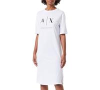 Armani Exchange Organic Fabric, Logo T-Dress Abito Casual, Op. Bianco, M Donna