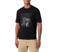 Armani Exchange The Grid, Sustainable, Plastisol Logo Print T-Shirt, Nero, XS Uomo