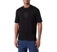 Armani Exchange The Grid, Sustainable, Tonal Printed Logo T-Shirt, Nero, XS Uomo