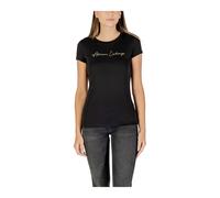 Armani Exchange, ,Tops ,Donna ,Nero ,S T-shirt Girocollo con Strass
