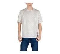 Armani Exchange, ,Tops ,Uomo ,Beige ,XS AllOver Logo Print Tee