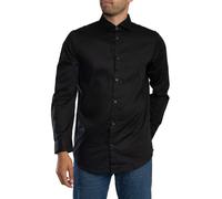 Armani Exchange Uomo Camicia con motivo a marchio regolare, Nero