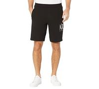 Armani Exchange Uomo Embroidered Front Logo Adjustable Drawstrings Shorts Casual, Nero, L