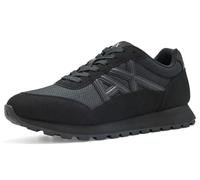 Armani Exchange Uomo Side Geometric Logo Motifs Sneaker, Black+Black, 45 EU, Nero, 45 EU