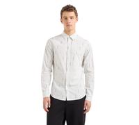 Armani Exchange Uomo Slim Fit Jacquard Cotone Righe Verticali Button Down, Scritta O.w.Stripe, S