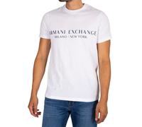 Armani Exchange Uomo T-shirt con grafica stampata, bianca