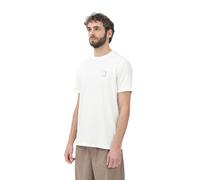 Armani Exchange Utility Edge, Sustainable, Eco-Leather Logo Patch T-Shirt, Bianco Sporco, XXL Uomo