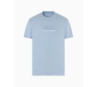 Armani Exchange Utility Edge, Sustainable, Embossed And HD Logo T-Shirt, Ashley Blu, L Uomo