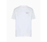 Armani Exchange Utility Edge, Sustainbale, Embroidered Logo T-Shirt, Bianco Sporco, XXL Uomo