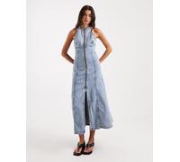Armani Exchange - Vestito di jeans lungo blu modellante con zip 42