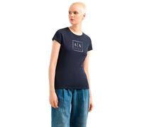 Armani Exchange Limited Blue Edition Crewneck Slim Fit Box Logo Tee T-Shirt, Blau, XS Donna