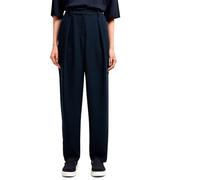 Armani Exchange Women's Blue Edition, sustainable, central pleats, logo patch, pants, blu, 10, blau, 46