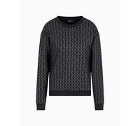 Armani Exchange Women's, Essential, all Over Logo, Felpa Nera, XL, Nero, XL