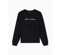 Armani Exchange Women's Essential, Cuffed Sleeve Signed Logo, Felpa, Nero, M, Nero/Oro, M