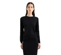 Armani Exchange Allover Monogram Logo Longsleeve Knit Top Maglione, Nero, S Donna