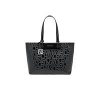 Armani Exchange Liz Patent M Borsa shopper nero, pelle sintetica, donna