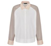 Armani Exchange Women's Sustainable, Color Block, Mini Side Logo Button Down Shirt,Multicolor,XL Camicia abbottonata, Sunrise, Journal, off White, Donna