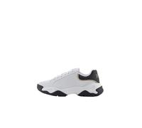 Armani Exchange Wonder, Chunky Sole, Gold Details, Scarpe da Ginnastica Donna, Op White Black, 37 EU