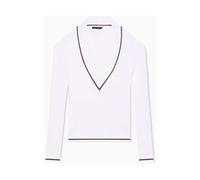 Armani Exchange - Woven Detail Pullover - - Knitwear - Donna - Bianco - M