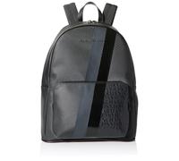 Armani Exchange Dylan, Essential, Two Stripes Metal Logo, Zaino Uomo, Nero/Canna di Fucile, Taglia Unica