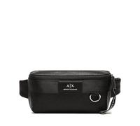 Armani Exchange Zip da uomo, logo frontale, anello in metallo, Nero - nero, taglia unica