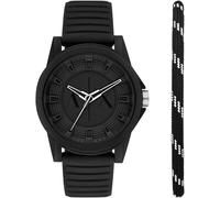 Armani Exchange orologio per uomo, movimento al quarzo e cassa orologio per 44 mm con cinturino in acciaio inossiorologio perbile, pelle o silicone, Nero, Set nero profondo