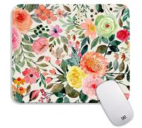 Armanza Quadratisches Mauspad mit Aquarell-Blumenmuster, personalisierbar, hochwertig strukturiert, individuelles Mauspad-Design, waschbares Mauspad a