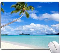 Armanza Tappetino per mouse, motivo: spiaggia, lavabile, quadrato, per computer portatile da ufficio, in gomma antiscivolo, per mouse wireless