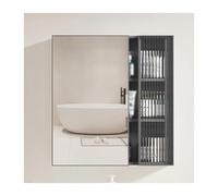 Armario de Almacenamiento Espejo para Baño Mueble Multifuncional con Espacio Interno Ideal para BañOs y Lavaderos Colore Grigio (60x65x11CM)