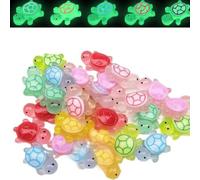 Armastuse 60 mini tartarughe luminose,piccole tartarughe che si illuminano al buio, simpatiche tartarughe, mini animali in resina per casa delle bambole, vaso acquario giardino