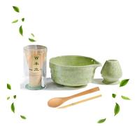 Armastuse Set Di Scope Matcha, Con Porta Scopa, Ciotola Matcha, Ciotola In Ceramica, 2 Cucchiaini, Per La Preparazione Tradizionale Del Tè Matcha (Verde)