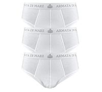 Armata di mare 3 Slip Mutande da Uomo Cotone Elasticizzato con Elastico Esterno a Vista e Scritta Bianco Nero Grigio Blu (5/L, Bianco)