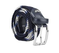 Armata di mare Cintura Elastica Intrecciata, Taglia 48-52 IT, Girovita 95-105 cm - Lunghezza 115 cm, Blu Blu Mix 157, Uomo Donna, Inserti in Vera Pelle, Scatola Regalo