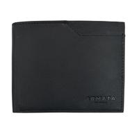Armata di mare Portafoglio Uomo in Vera Pelle, 10x12,5x1,5 cm, con Scomparti per Banconote, Monete e Carte (Nero)
