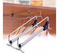Armate telescopico pesante Asta di estrazione - Ricevi del gancio valletto estensibile, organizzatore di vestiti scorrevoli, robusta staffa dell'asta del guardaroba per soluzione di stoccaggio