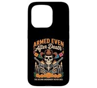 Armato anche dopo la morte scheletro patriottico Día de los Muertos Custodia per iPhone 15 Pro