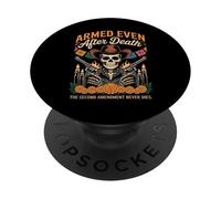 Armato anche dopo la morte scheletro patriottico Día de los Muertos PopSockets PopGrip Adesivo