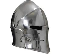 Armatura Barbuta Casco Cavalieri Templari Crusader Armatura Casco Roman Spartan Silver Finish taglia standard, si adatta a quasi tutti gli adulti