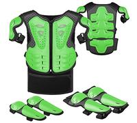 Armatura Moto per Bambini,JUSTDOLIFE 5 Pezzi Set di Armatura da Moto Protezione di Motocross per Bambini Ginocchiere Traspiranti Gomito Pettorina per Tutti I Terreni Ciclismo Sci Pattinaggio