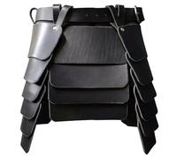 Armatura per la vita, Gonna vichinga Armatura per la vita medievale in pelle PU Cintura larga Coscia Gonna da cavaliere mercenario con cintura Costume gotico retrò medievale per feste cosplay, Pelle