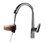 Armature da Cucina ausziehbare per Acqua Calda e Acqua Calda, drehbare, einziehbare Pistola, Grigio e Bianco, 60 cm Zug, Installazione Semplice (Cromato)